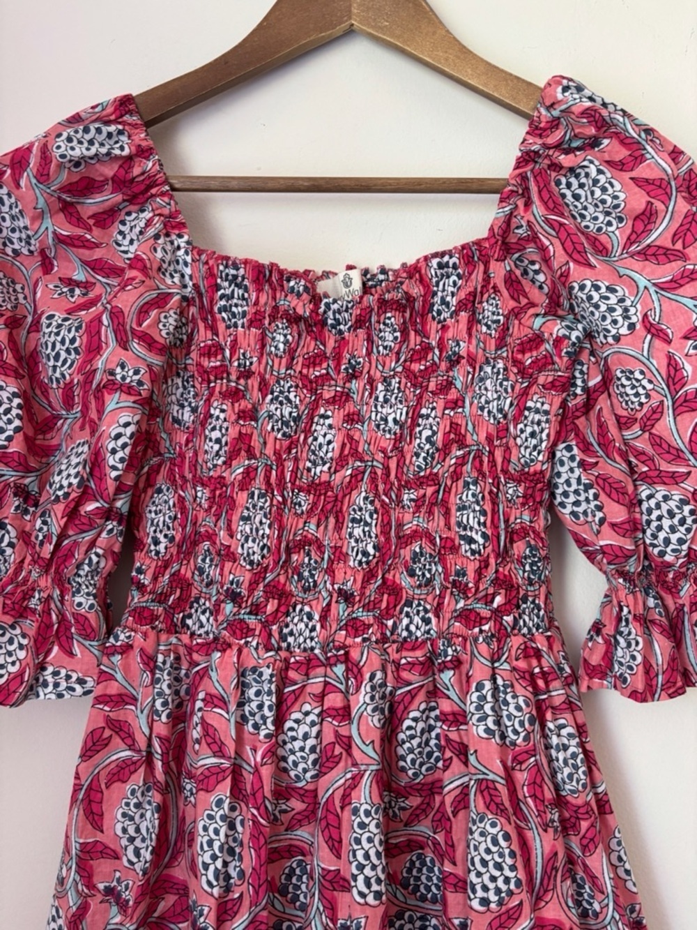 Perry Walker Collective Pink Floral Smocked Mini Dress OS One Size - Picture 2 of 7
